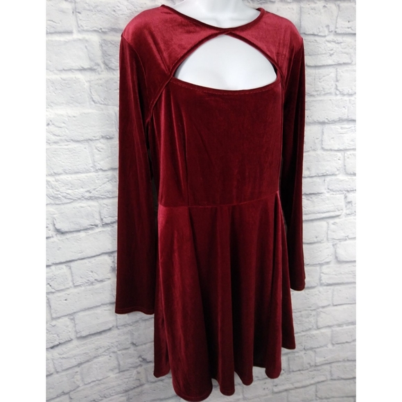 NWT Wrangler Retro Burgundy Velvet Dress XL - Picture 2 of 7